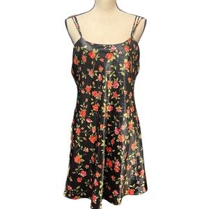 Vintage Intimate Moods Sexy Slip Night Gown Dress Chemise Floral Rose 90s Medium
